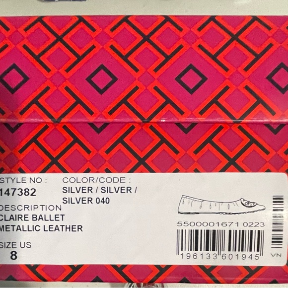 tory burch ballet flats 8 new Silver - Picture 6 of 7